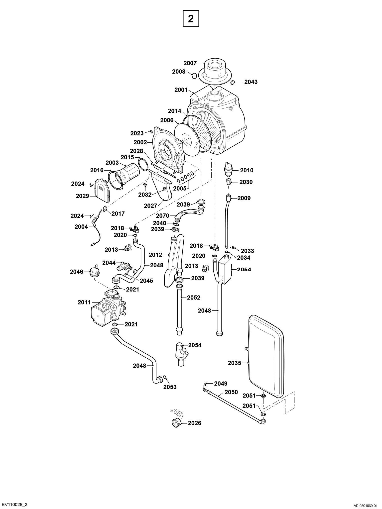 Schéma éclaté Vue Principale — Remeha GMR1000 CS Condens-2 (Plus de pièces détachées pour cet appareil!)
