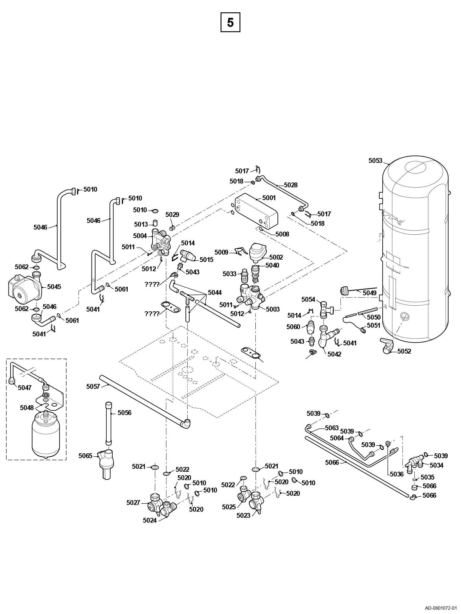 Schéma éclaté Vue Principale — Remeha GMR1000 CS Condens-2 (Plus de pièces détachées pour cet appareil!)
