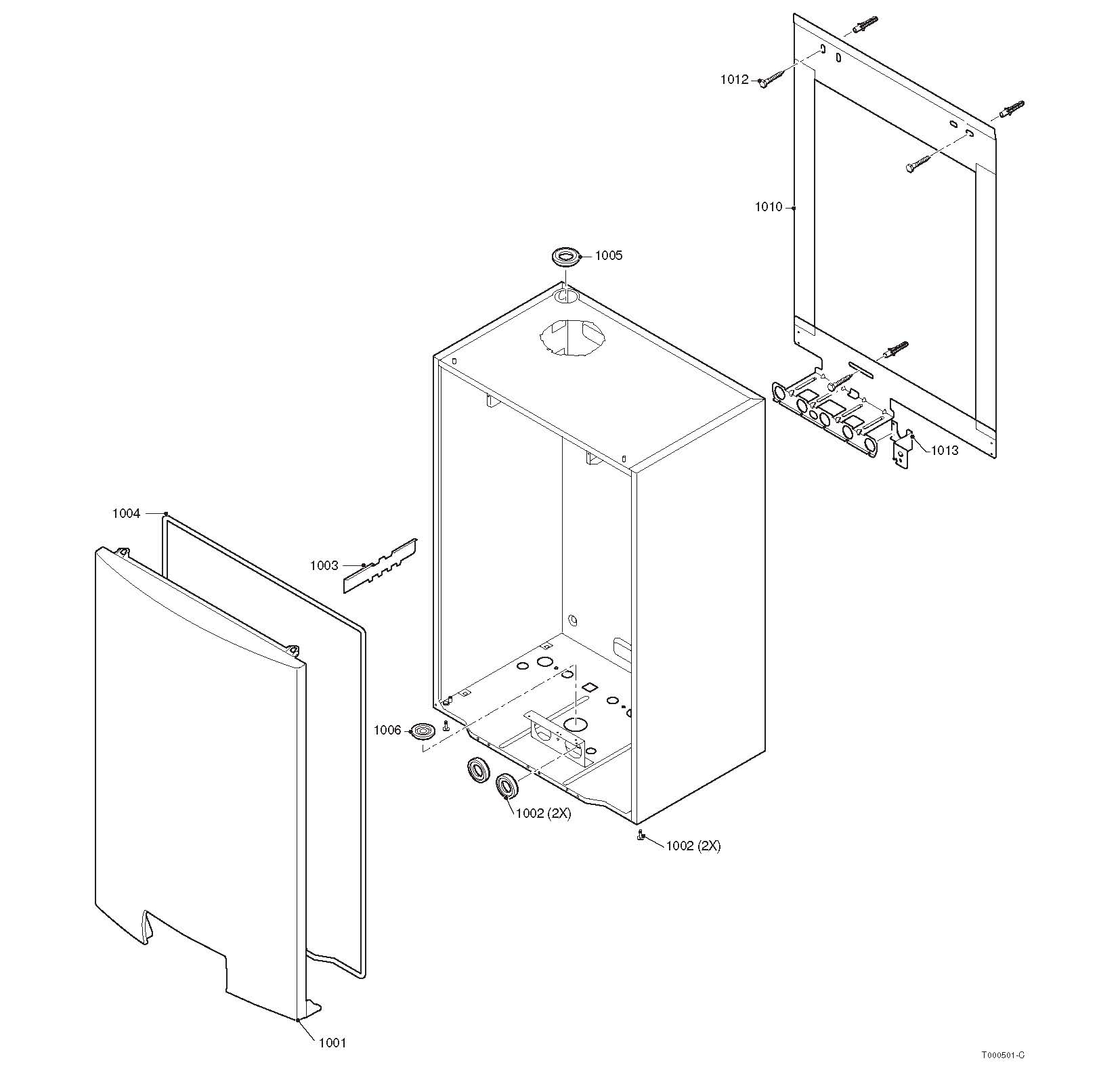Schéma éclaté Vue Principale — Remeha GMR 1000 CS Condens (Plus de pièces détachées pour cet appareil!)