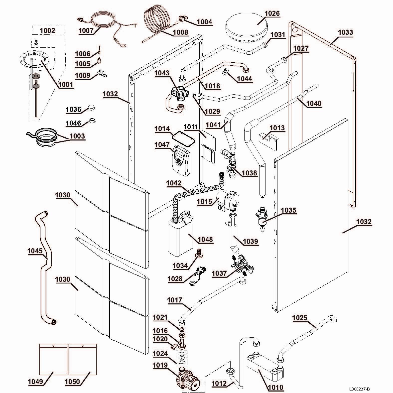 Schéma éclaté Vue Principale — Remeha Préparateur ECS 220SHL (ER220-100016425)