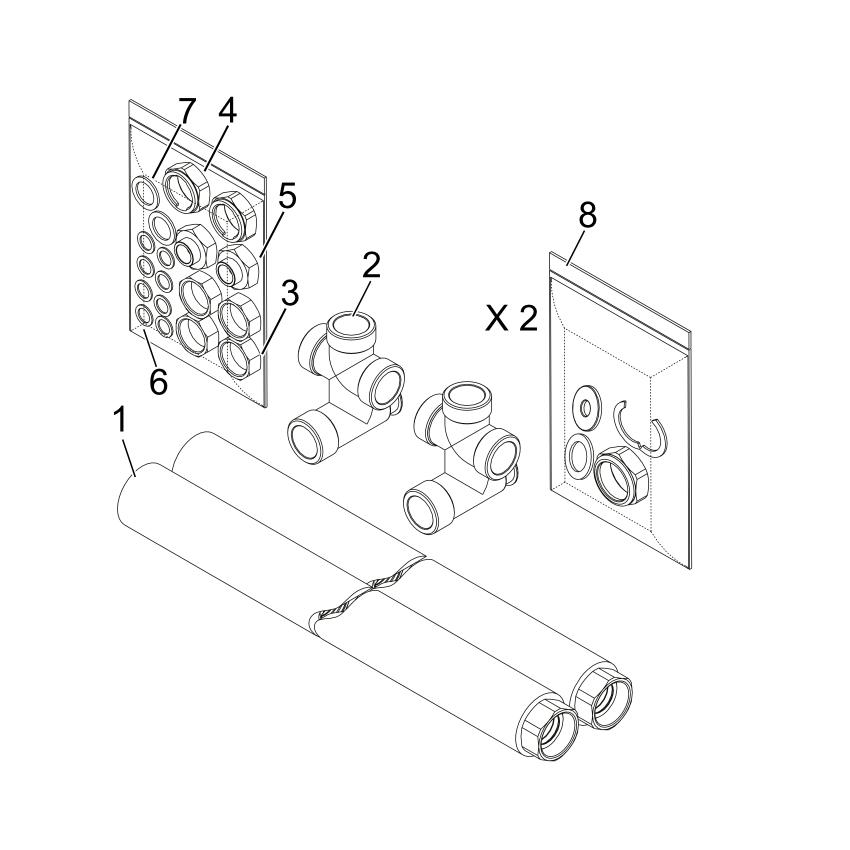 Schéma éclaté Vue Principale — Remeha FLEXIBLES POUR MODULE MURAL MY470