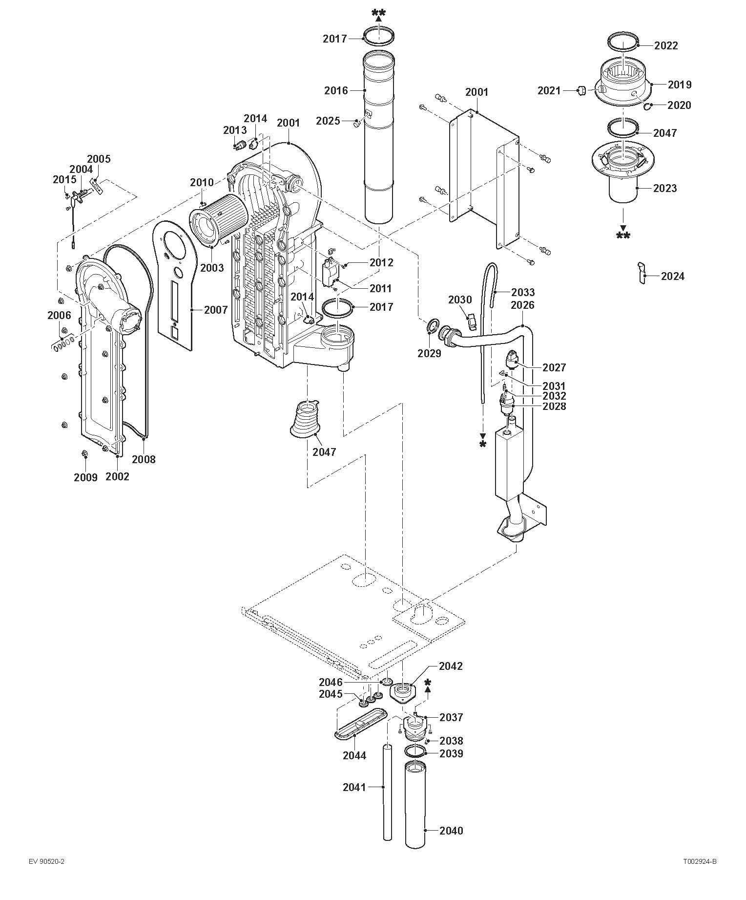 Schéma éclaté Vue Principale — Remeha GMR 5000 45-65KW (Plus de pièces détachées pour cet appareil!)