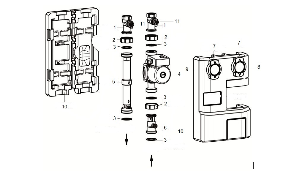 Schéma éclaté Vue Principale — Remeha CIRCUIT DIRECT P.ELEC HEE  EA143