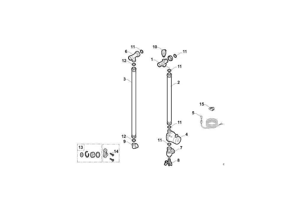 Schéma éclaté Vue Principale — Remeha ER595 KIT DE LIAISON (7613103)